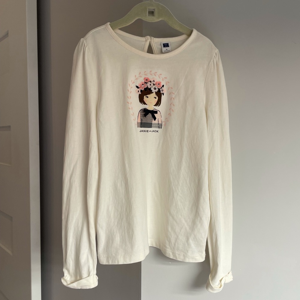 Janie and Jack Long sleeve shirt with girl print on front - Picture 3 of 3